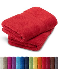 AR Line Frottier-Handtücher 2er Pack (50 x 100 cm) Rot – 100% Baumwolle, 500 g/m²