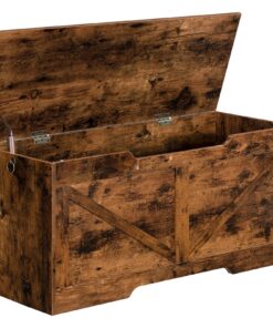 HOOBRO Sitzbank mit Stauraum, 100 cm Robust Stabil für Kinder, Truhenbank Dunkelbraun EBF771CW01