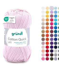 Gründl Wolle Cotton Quick Rose - strickbares Häkelgarn - hautfreundlich und glänzend - 100% Baumwolle - 50 g / 125 m Knä