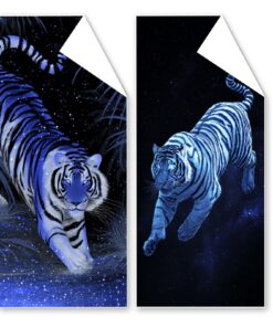 Tiertiger Strandtuch XXL 60x120 cm, Mikrofaser Handtuch, Sandfrei mit Tasche, Saugfähig Schnell Trocknend Und Leichte Mi