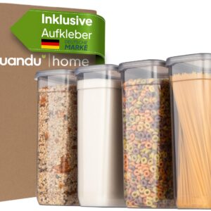 uandu Vorratsdose mit Deckel Luftdicht für Küche, Müsli Behälter mit Groß Set, BPA Frei