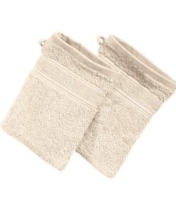 Erwin Müller Waschhandschuh 2er-Pack – 100% Baumwolle (Natur) – extrem saugstark, flauschig weich & hautschmeichelnd