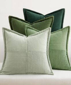 EMEMA Kordsamt Kissenbezüge Grün 4er Set Wohnzimmer Schlafzimmer Deko-Kissen 40x40 cm Weihnachten