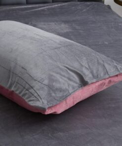 Winter Plüsch Kissenbezug 40x80 2er Flanell Rosa Altrosa Grau Set Fleece Flauschig Microfaser Kissenbezüge Set Uni Kisse