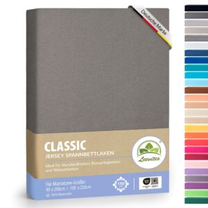 Leevitex® Classic Jersey Spannbettlaken 90x200 – 100x220 cm | 150 GSM Baumwolle | Öko-Tex Zertifiziert | für Boxspring-