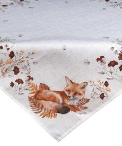 Mitteldecke Tischläufer Herbst Druckdesign Fuchs im Herbst beige braun für dein Esszimmer | Herbst Kissen Druckdesign F