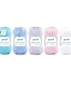 Gründl Wolle Cotton Quick - dünne Strick- und Häkelgarn - pastellfarben und hautfreundlich - 100% Baumwolle - 5 Knäuel 5