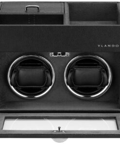 Vlando Automatische Uhrenbeweger 2 Uhren, Luxuriöse Leder Box, Geschmacksschwärmer, Geschenke für Uhrcollectors, Hohe Qu