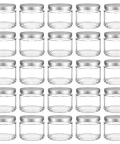 hocz Marmeladengläser 200 ml 25er Set | Sturzgläser mit Schraubdeckel TO 66 Silber | Einmachgläser für Marmelade befülle