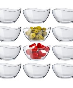 KONZEPT Salatschüssel Glas Klein 12er Set – Stapelbar, Ideal für Müslischalen und Dessertschalen, 310 ml