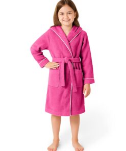 LAYNENBURG Premium Bademantel Kinder & Teenager - Flauschiges Frottee - 100% Baumwolle