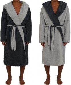 HOMELEVEL Bademantel Herren flauschig mit Kapuze - Warm für Sauna & Winter - OEKO-TEX STANDARD 100