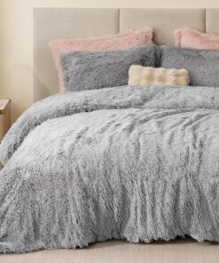 **Plüschiger Kissenbezug 80x80cm 2er Set Grau Hellgrau für Winter OEKO-TEX** | **Flauschigster Kissenbezug 80x80cm 2er