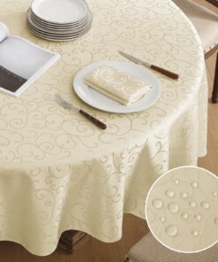 Romanstile abwaschbare Outdoor-Tischdecke 140 cm Beige für Party und GeburtstagOutdoor-Tischdecke Romanstile 140 cm Beig
