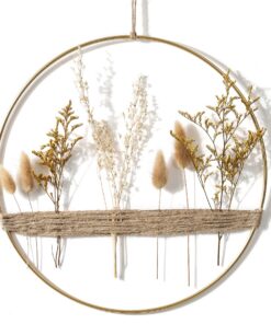 Trockenblumenkranz 30cm Metallring Trockblumen Boho Türkranz für Wohnzimmer Jahr around Hängend