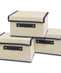 Uootach Weiß Faltbare Spielzeug Aufbewahrungsbox 3 Stück 25cm*19cm*16cm für Spielzeug, Kleidung und Bücher