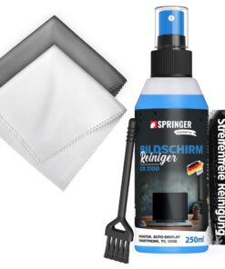SPRINGER CX2100 - Bildschirmreiniger Set 250 ml - Schonender Reiniger für alle Displays - Gegen Fett und Fingerabriegen