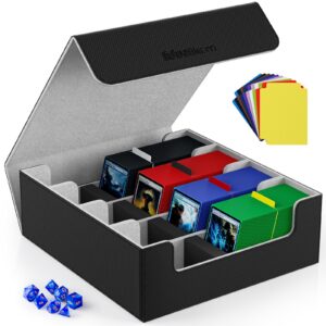 Mlikero Sammelkarten-Aufbewahrungsbox für 2400+ Karten Fit für MTG, TCG Leder Commander Deck-Box mit Magnet und Schaumst