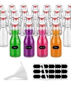 24 x 100 ml Leere Glas Bügelflaschen mit Verschluss - Zum Befüllen von Likör & Schnaps
