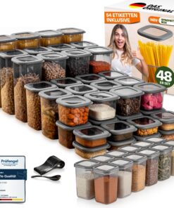Luftdichte Vorratsdosen 48er Set BPA-Frei – Praktische Frischhaltedosen für Küche & Lebensmittelaufbewahrung