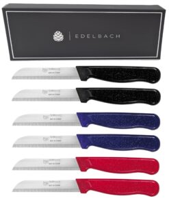 Solingen Küchenmesser Set - Sehr scharf, Made in Germany Edelstahl Allesschneider | Obst- & Gemüsemesser (6x Küchenmesse