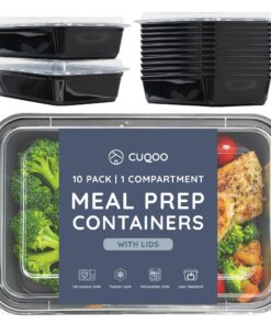 Cuqoo BPA Freie Speisen-Vorbereitungsbehälter - 10 Pack Reusable mit Verschlüssen - Eintürige Stapelbare Mittagstaschen