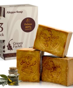 Aleppo Seife Original 40% Lorbeeröl - Handgemacht Vegan Naturseife - 3x 200g Deluxe