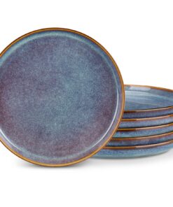 vancasso Speiseteller 6er Set 26cm PLAYA Lavendelblau Modern Steingut Mikrowellenfest Spülmaschinenfest
