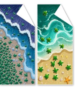 Strandtuch XXL 60x120 cm, Mikrofaser Handtuch Für Strand und Camping - Saugfähig, Schnell Trocknend und Sandfrei mit Tas