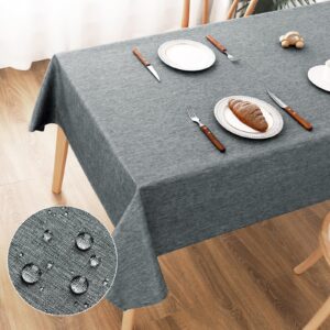 AooHome Abwaschbare Graue Tischdecken 100x140cm - Dauerhaft Kratzfest & Wasserabweisend für Wohn- & Esszimmer sowie Balk