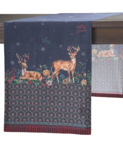 Maison d' Hermine 100 % Baumwolle Tischläufer, einlagig, 180 cm lang, für Zuhause und Party (Weihnachtsfreude, 37 x 180