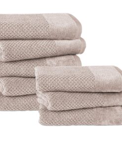 8er Pack Handtücher 50x100 cm – 100% Baumwolle, saugstark & extraweich, Oeko‑TEX zertifiziert, mit Aufhängeschlaufen, Be