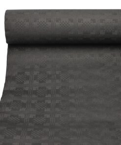 Papstar Schwarz Damast Tischdecke 50m x 1m x 1 Packung