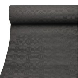 Papstar Schwarz Damast Tischdecke 50m x 1m x 1 Packung