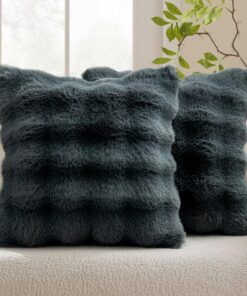 MIULEE Dunkelgraue 40x40 cm 2er Set Kuschelkissen Dekoviert für Wohnzimmer und Schlafzimmer