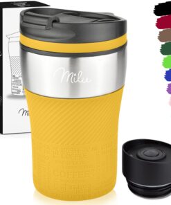 Milu Thermobecher Kaffee to go - 210ml - 100% Auslaufsicher – Isolierbecher, Kaffeebecher, Trinkbecher aus Edelstahl - A