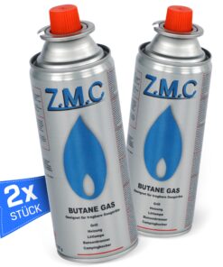 Z.M.C 2X Butan Gaskartuschen 227g mit Ventil - Universal Gaskartusche fürVarious Anwendungen - Ideal für Camping, Heizen