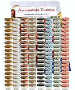 hocz Sturzgläser 230 ml 60 Stück mit Deckel & Etiketten Marmeladengläser Einmachgläser Weiß