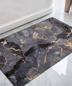 Rutschfester Badematte OEKO-TEX STANDARD 100, Super Absorbiert, Dunkelgrau, 40 x 60 cm