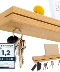 ASTREIN® Schlüsselbrett aus Holz | Magnetisches Schlüsselbrett für moderne Schlüsselaufbewahrung | Key Holder mit Ablage