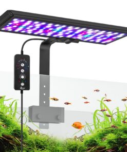 AQQA Aquarium LED Beleuchtung, 24/7 Modus, für Pflanzenerhalt und Gesundheit von Fischen, ideal für 30-45cm Aquarien, mi