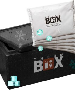 THERM BOX Profi Styroporbox GN XXL Kühlbox für Gastronomie 50L 5X Kühlakkus Innen: 54x34x25,5cm Wiederverwendbar