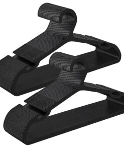 SONGMICS Tintenschwarz Kleiderbügel Set Platzsparend 41,7 cm Bügel mit Breiten Schulterkerben CRP010B01