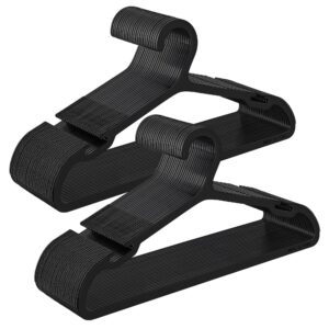 SONGMICS Tintenschwarz Kleiderbügel Set Platzsparend 41,7 cm Bügel mit Breiten Schulterkerben CRP010B01