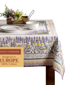 Maison d' Hermine Fanny Tischdecke 100 % Baumwolle, Küche & Esszimmer, Party & Hochzeit, Frühjahr/Sommer, OEKO-TEX, rech