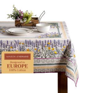 Maison d' Hermine Fanny Tischdecke 100 % Baumwolle, Küche & Esszimmer, Party & Hochzeit, Frühjahr/Sommer, OEKO-TEX, rech