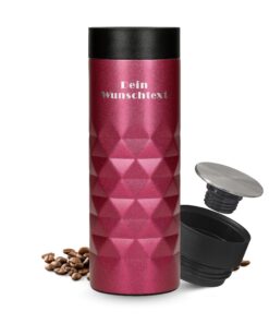 Personalisierter Thermobecher - doppelwandig Edelstahl - für lange Autofahrten - hält Getränke warm - 450 ml - weihnacht