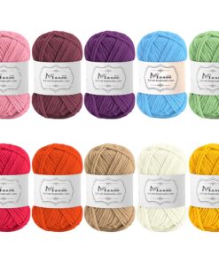 Maxee Häkelgarn - Acryl Wolle zum Stricken, 500g (50g*10 Farbe) - Handstrickgarn für Elektrizitätsabnehmer - Global Recy