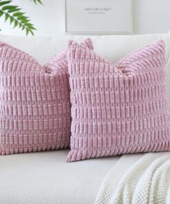 JOTOM Moderne Kissenhüllen für Wohnzimmer und Sofa Rosa Lila 50x50 cm JOTOM Dekorative Dekokissenbezüge für Sofakissen