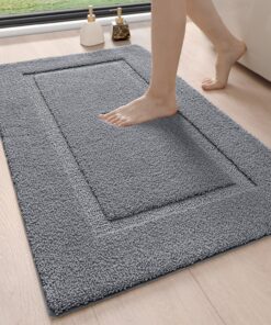 DEXI Rutschfestes Badezimmerteppich für Badewanne und Duschraum, weicher Mikrofaser Badematte, OEKO-TEX STANDARD 100, 60